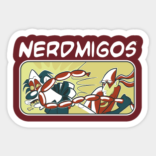 Nerdmigos: Chorizo Bandit Vs. Creepy Clown Sticker